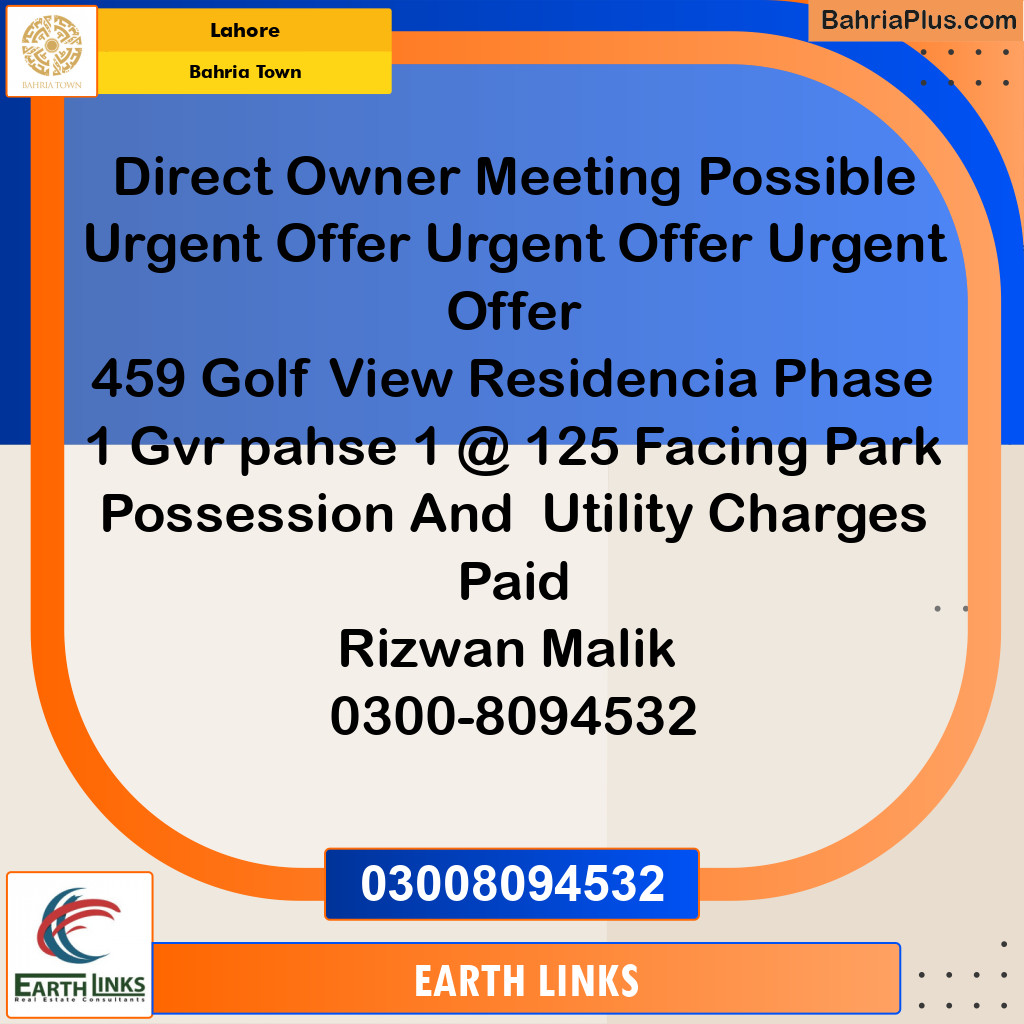 10 Marla Residential Plot for Sale in Bahria Town, Lahore - (BP-356041)