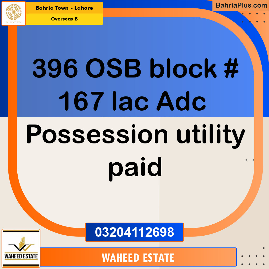 10 Marla Residential Plot for Sale in Overseas B -  Bahria Town, Lahore - (BP-356048)