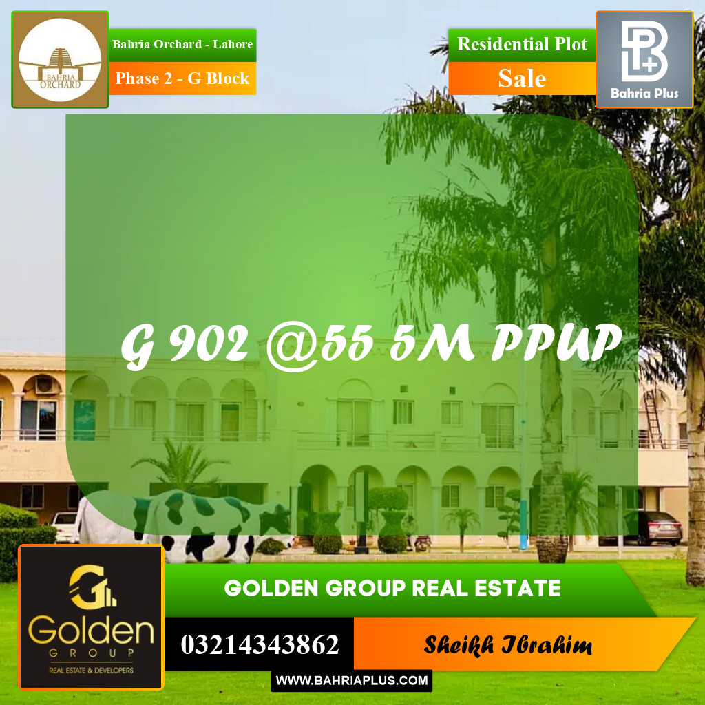 5 Marla Residential Plot for Sale in Phase 2 - G Block -  Bahria Orchard, Lahore - (BP-356064)