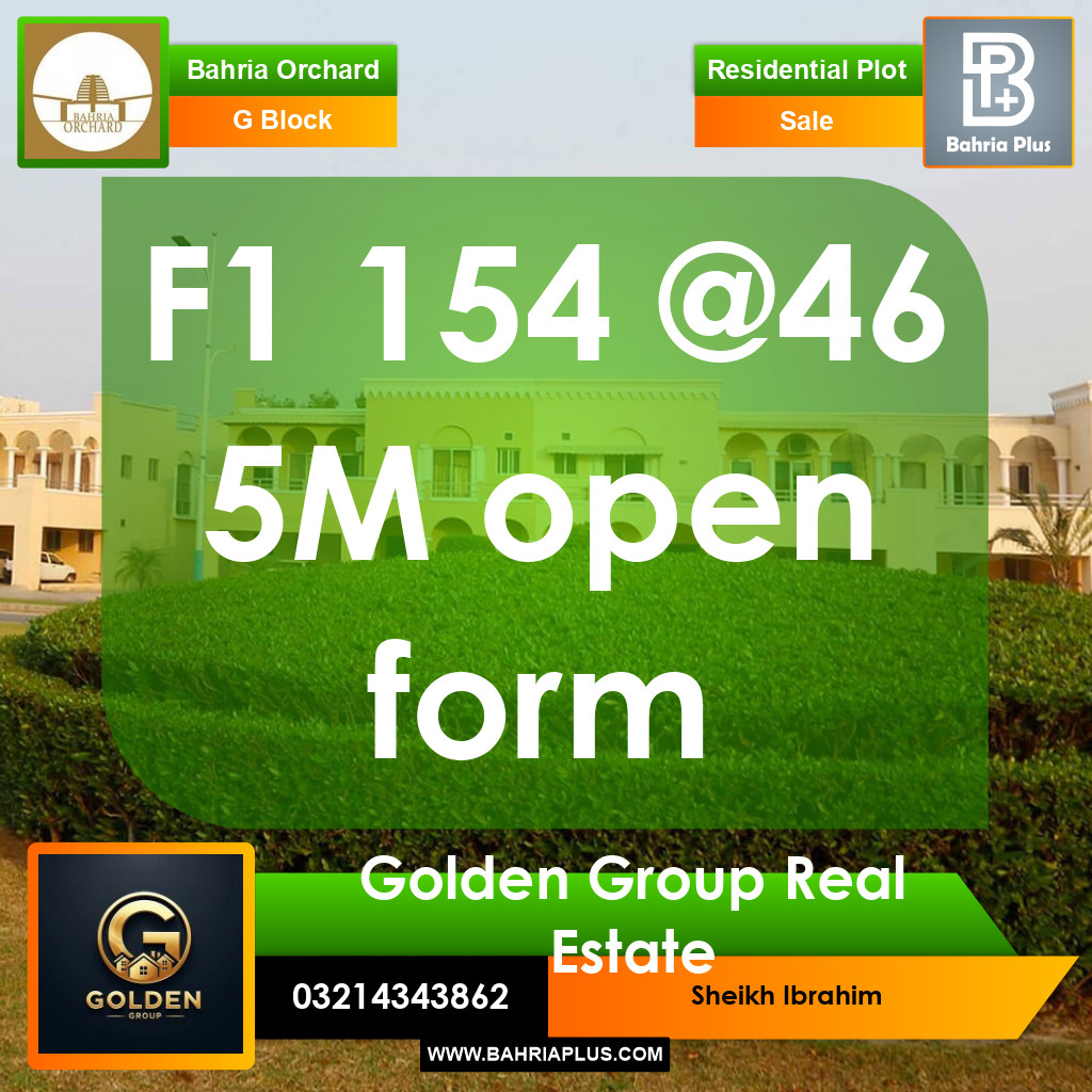 5 Marla Residential Plot for Sale in Phase 2 - G Block -  Bahria Orchard, Lahore - (BP-356070)