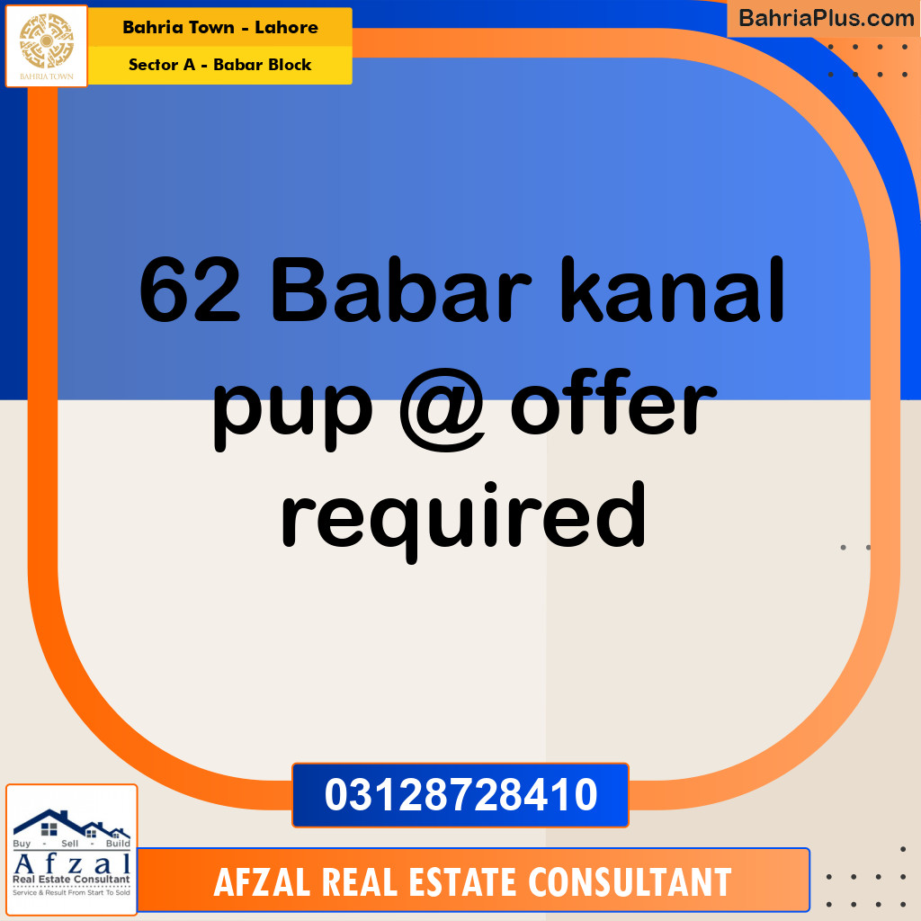 Residential Plot for Sale in Sector A - Babar Block -  Bahria Town, Lahore - (BP-356140)