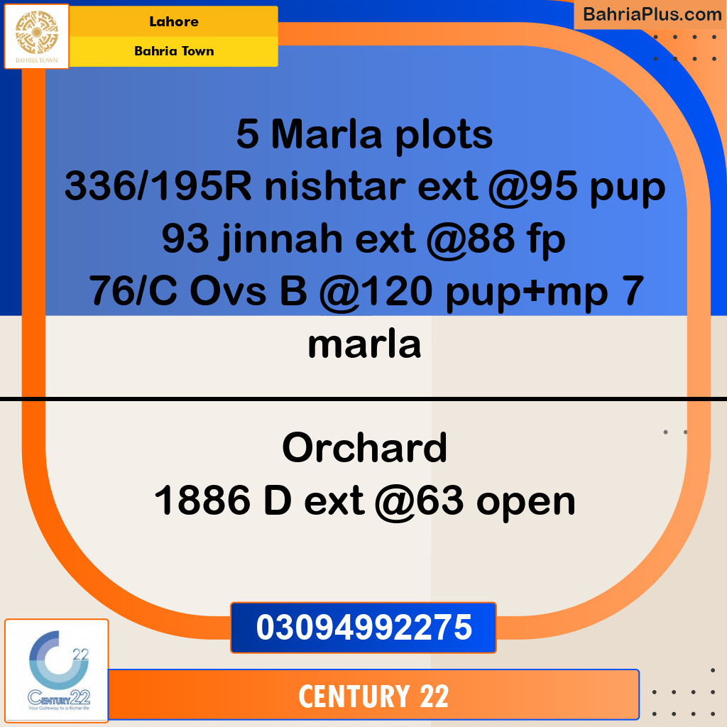 5 Marla Residential Plot for Sale in Bahria Town, Lahore - (BP-356211)