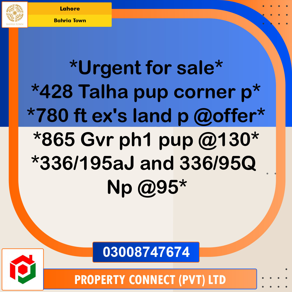 Residential Plot for Sale in Bahria Town, Lahore - (BP-356235)