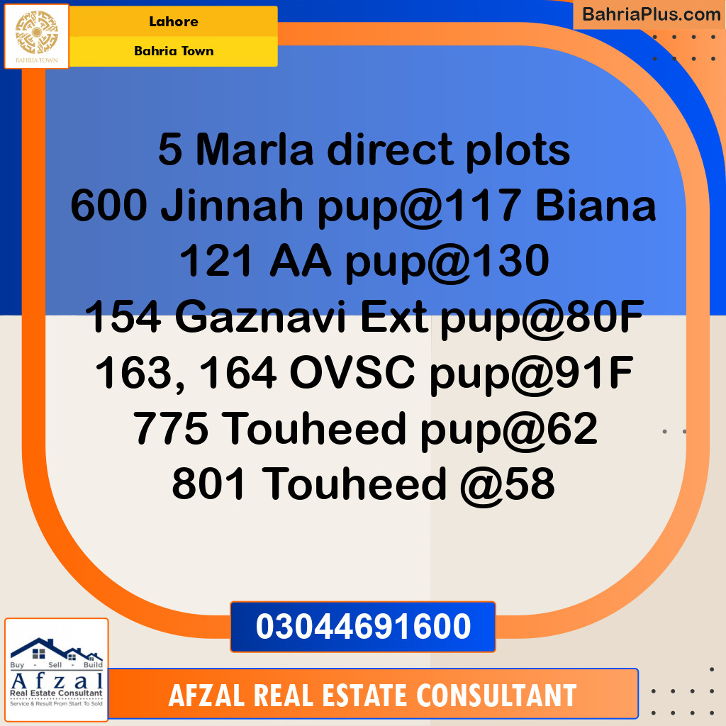 Residential Plot for Sale in Bahria Town, Lahore - (BP-356304)
