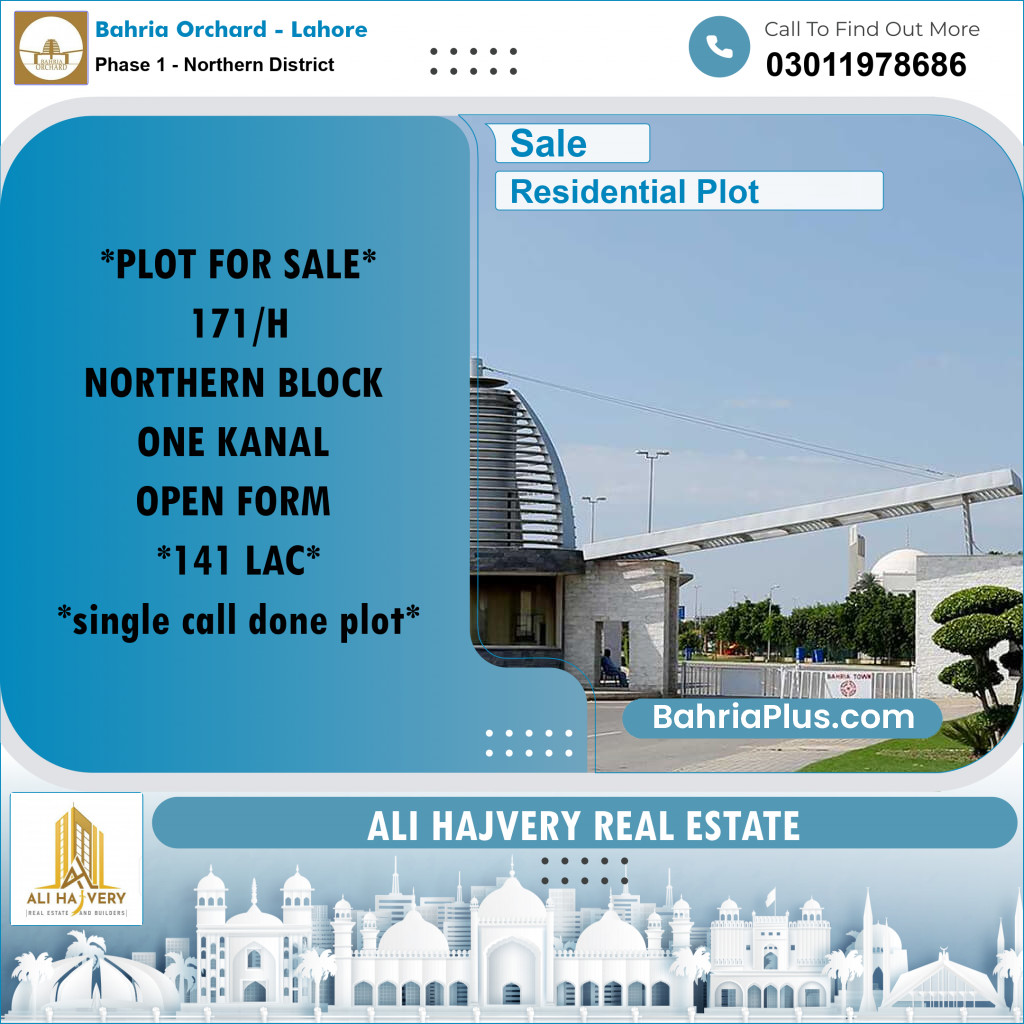 1 Kanal Residential Plot for Sale in Phase 1 - Northern District -  Bahria Orchard, Lahore - (BP-356311)