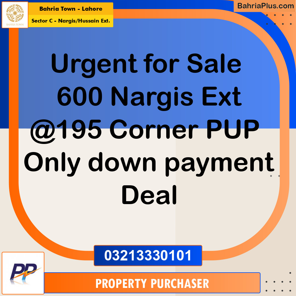 1 Kanal Residential Plot for Sale in Sector C - Nargis/Hussain Ext. -  Bahria Town, Lahore - (BP-356312)