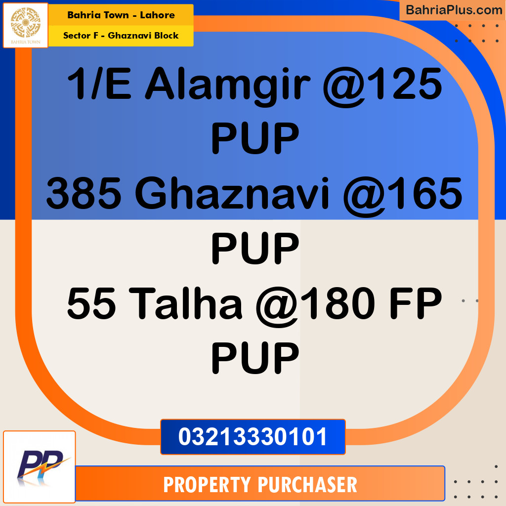 11 Marla Residential Plot for Sale in Sector F - Ghaznavi Block -  Bahria Town, Lahore - (BP-356390)