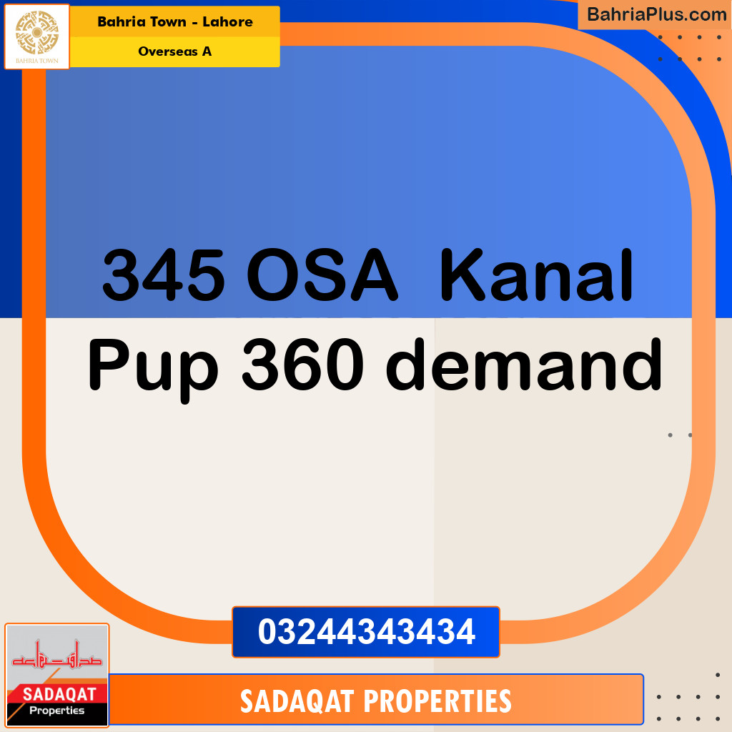 1 Kanal Residential Plot for Sale in Overseas A -  Bahria Town, Lahore - (BP-356414)