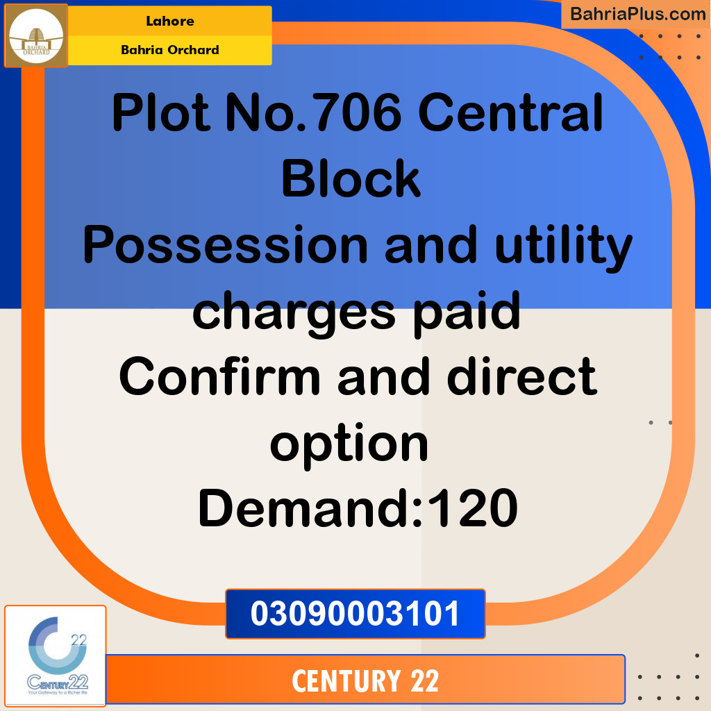 10 Marla Residential Plot for Sale in Bahria Orchard, Lahore - (BP-356429)