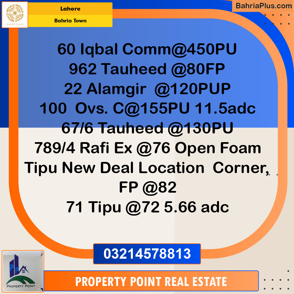 Residential Plot for Sale in Bahria Town, Lahore - (BP-356556)