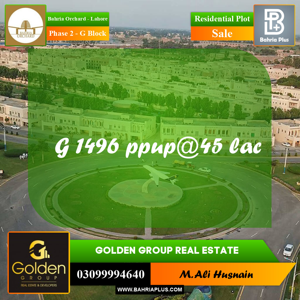 5 Marla Residential Plot for Sale in Phase 2 - G Block -  Bahria Orchard, Lahore - (BP-356570)