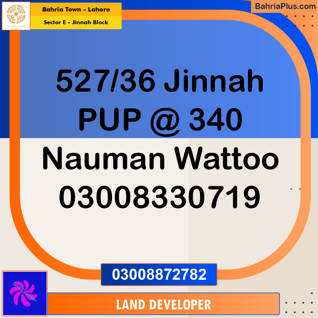 1 Kanal Residential Plot for Sale in Sector E - Jinnah Block -  Bahria Town, Lahore - (BP-356635)
