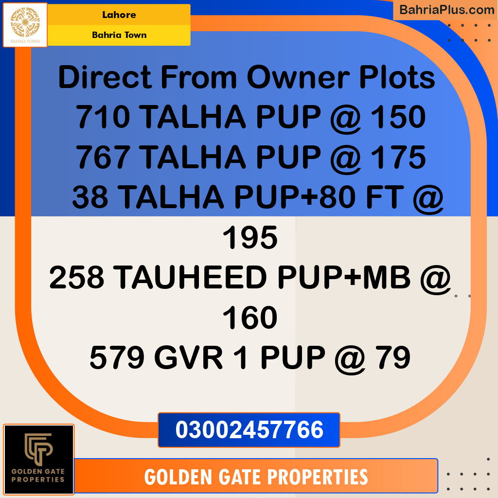 Residential Plot for Sale in Bahria Town, Lahore - (BP-356667)