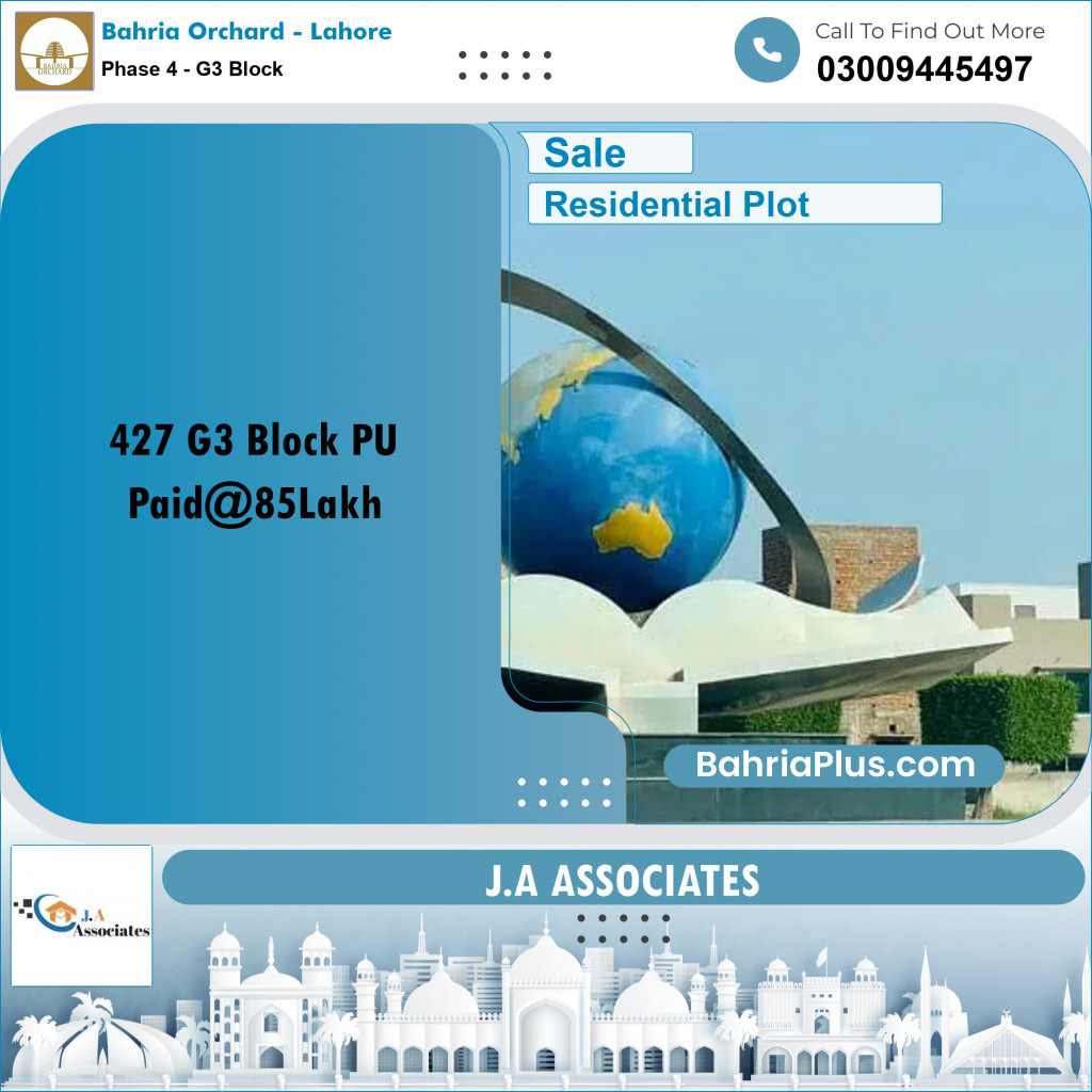 10 Marla Residential Plot for Sale in Phase 4 - G3 Block -  Bahria Orchard, Lahore - (BP-356761)