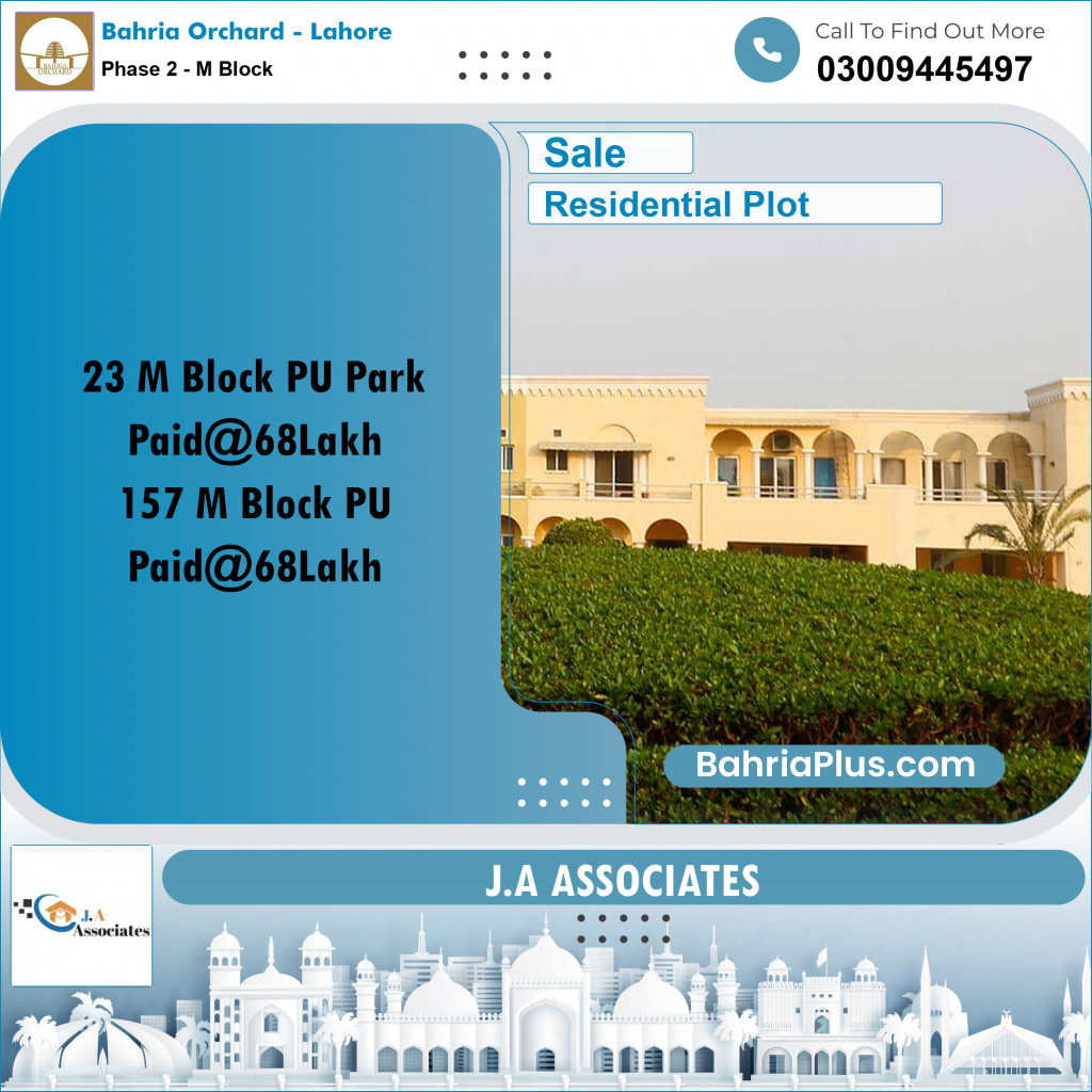 5 Marla Residential Plot for Sale in Phase 2 - M Block -  Bahria Orchard, Lahore - (BP-356764)