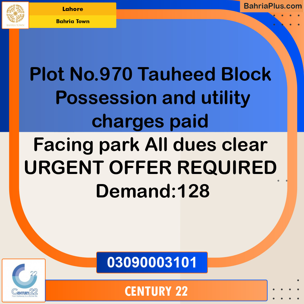 10 Marla Residential Plot for Sale in Bahria Town, Lahore - (BP-356772)