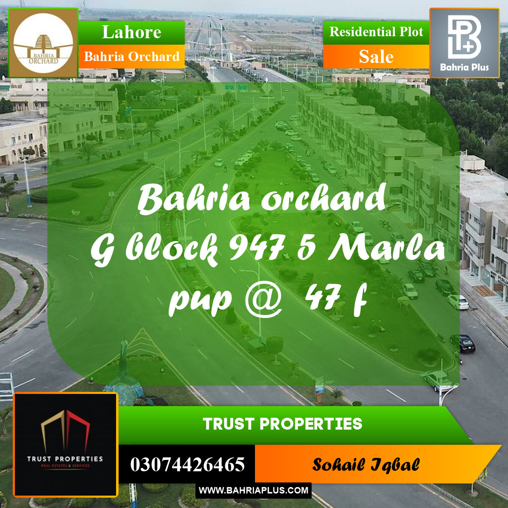 5 Marla Residential Plot for Sale in Bahria Orchard, Lahore - (BP-356775)