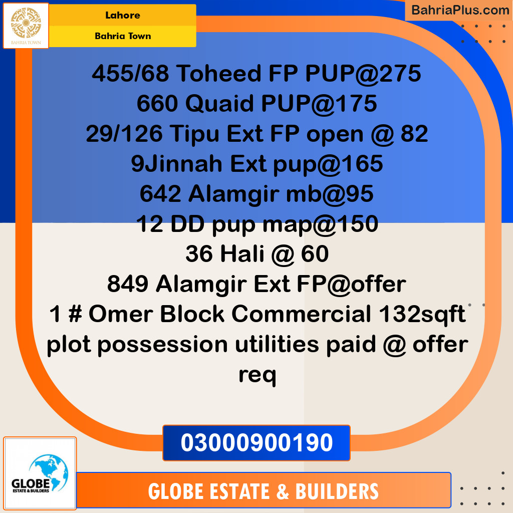 Residential Plot for Sale in Bahria Town, Lahore - (BP-356881)