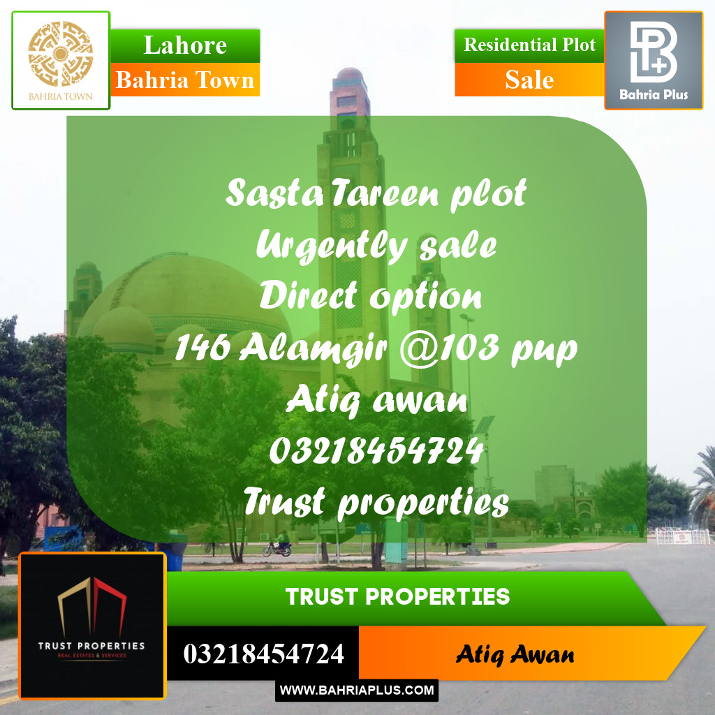 Residential Plot for Sale in Bahria Town, Lahore - (BP-356889)