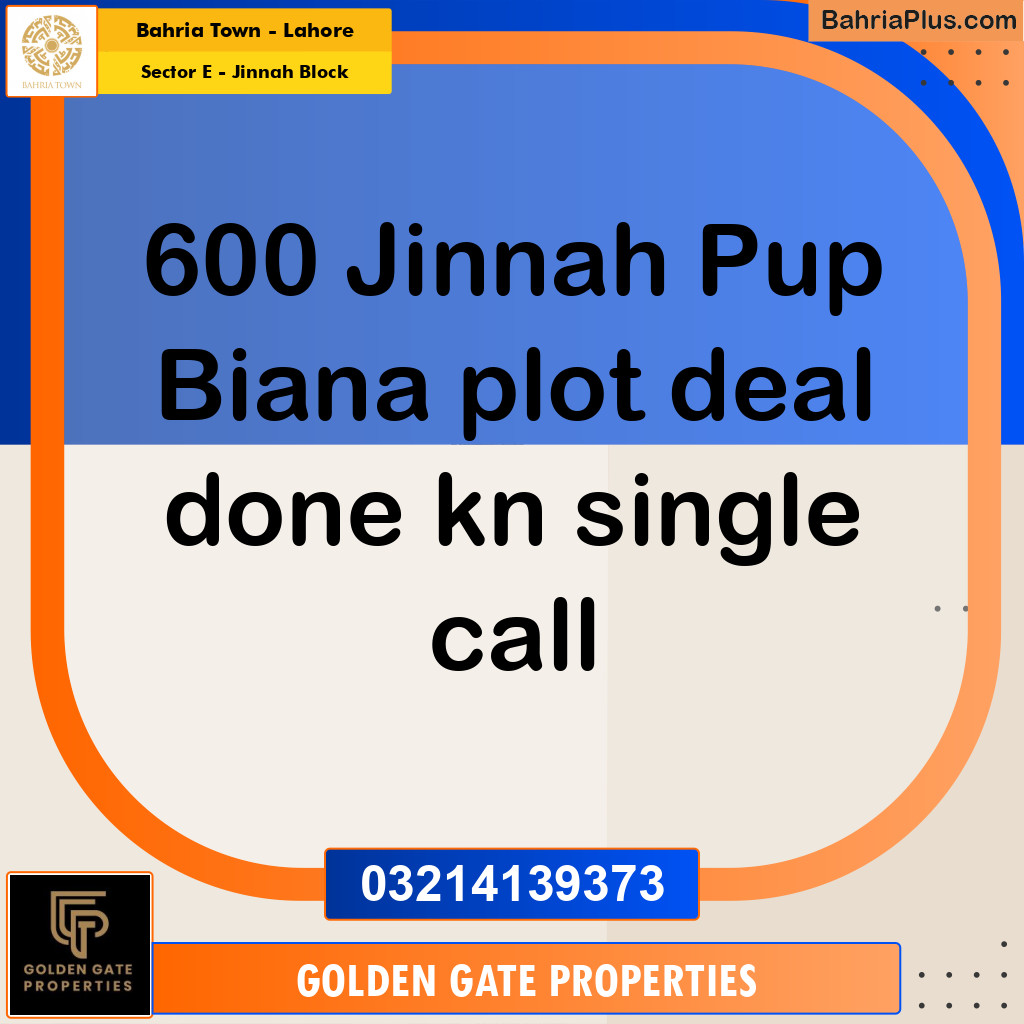5 Marla Residential Plot for Sale in Sector E - Jinnah Block -  Bahria Town, Lahore - (BP-356931)