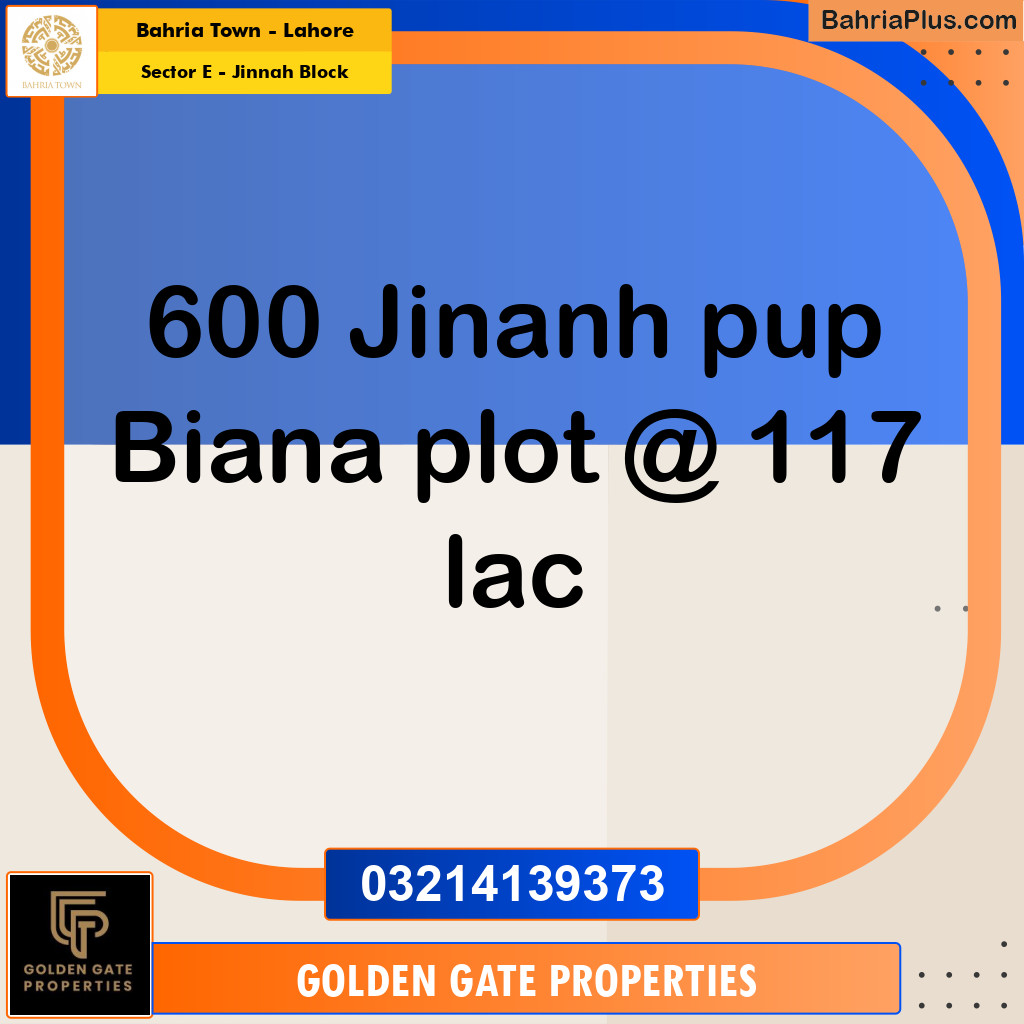 5 Marla Residential Plot for Sale in Sector E - Jinnah Block -  Bahria Town, Lahore - (BP-357002)