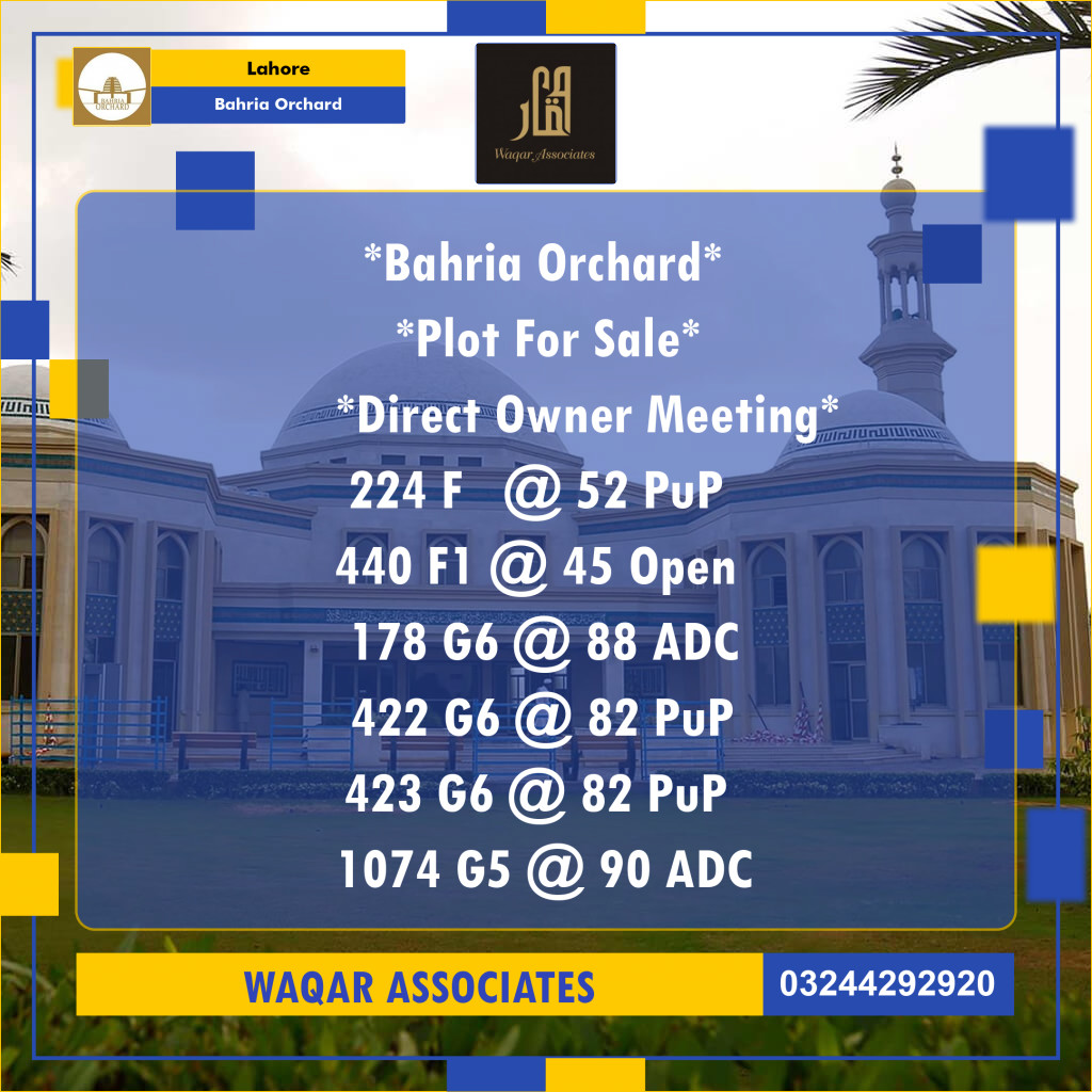 Residential Plot for Sale in Bahria Orchard, Lahore - (BP-357144)