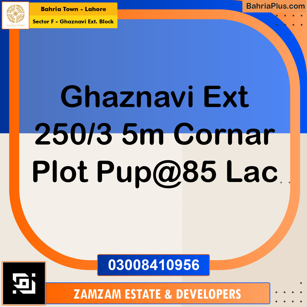 5 Marla Residential Plot for Sale in Sector F - Ghaznavi Ext. Block -  Bahria Town, Lahore - (BP-357149)
