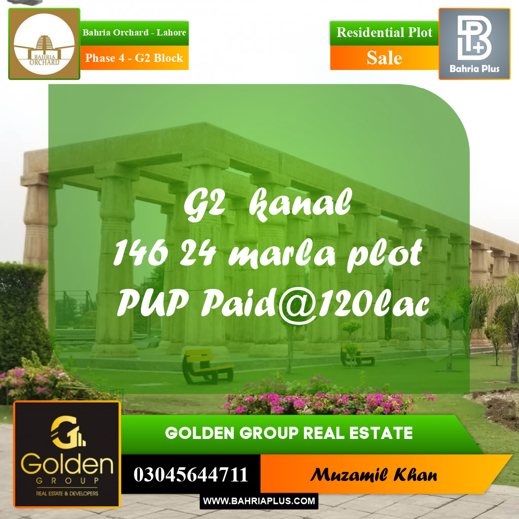 1 Kanal Residential Plot for Sale in Phase 4 - G2 Block -  Bahria Orchard, Lahore - (BP-357164)
