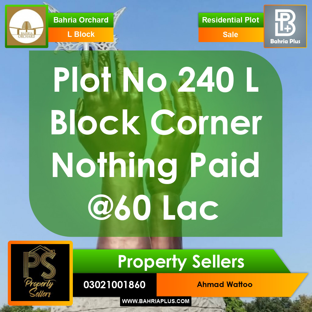 5 Marla Residential Plot for Sale in Phase 2 - L Block -  Bahria Orchard, Lahore - (BP-357171)