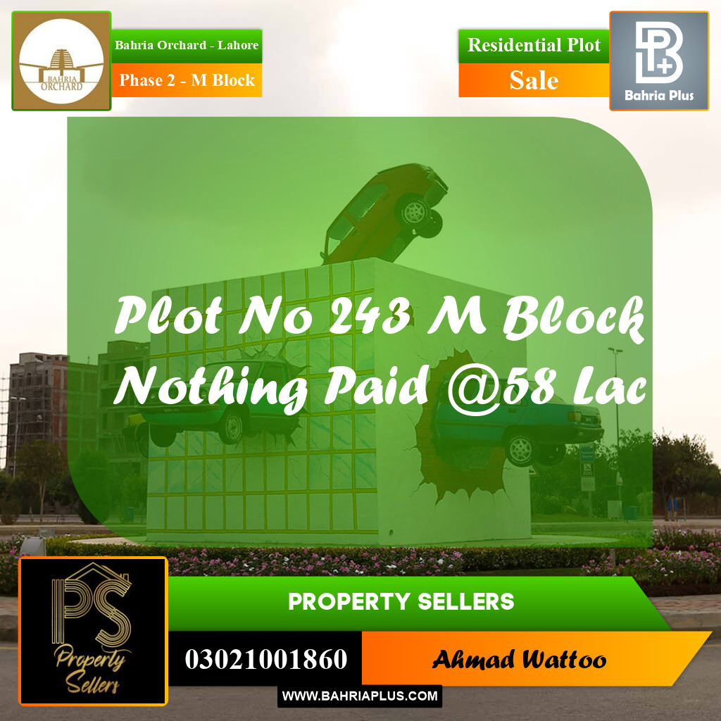 5 Marla Residential Plot for Sale in Phase 2 - M Block -  Bahria Orchard, Lahore - (BP-357172)