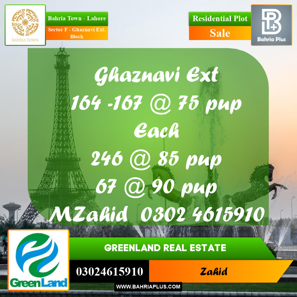5 Marla Residential Plot for Sale in Sector F - Ghaznavi Ext. Block -  Bahria Town, Lahore - (BP-357203)
