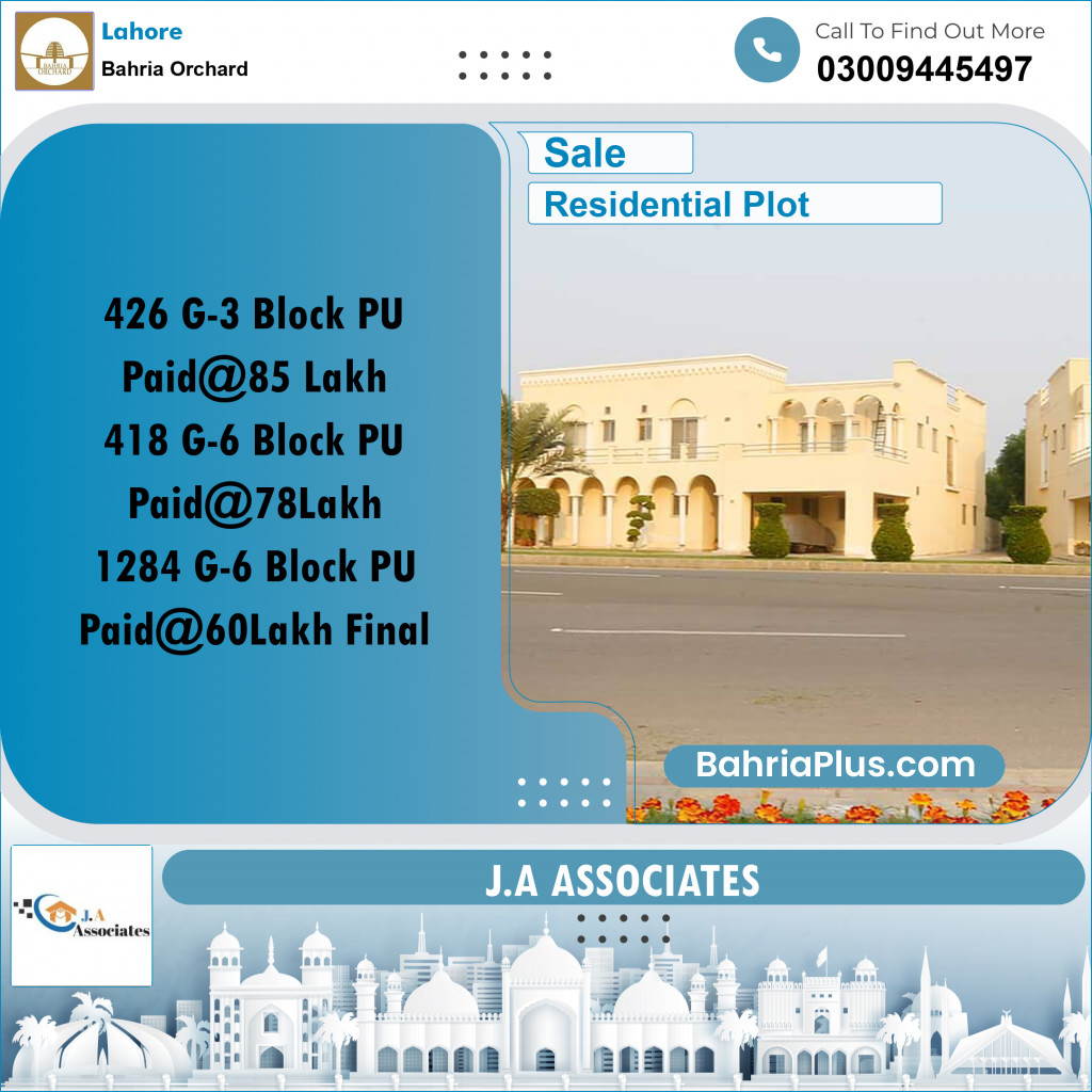 10 Marla Residential Plot for Sale in Bahria Orchard, Lahore - (BP-357259)