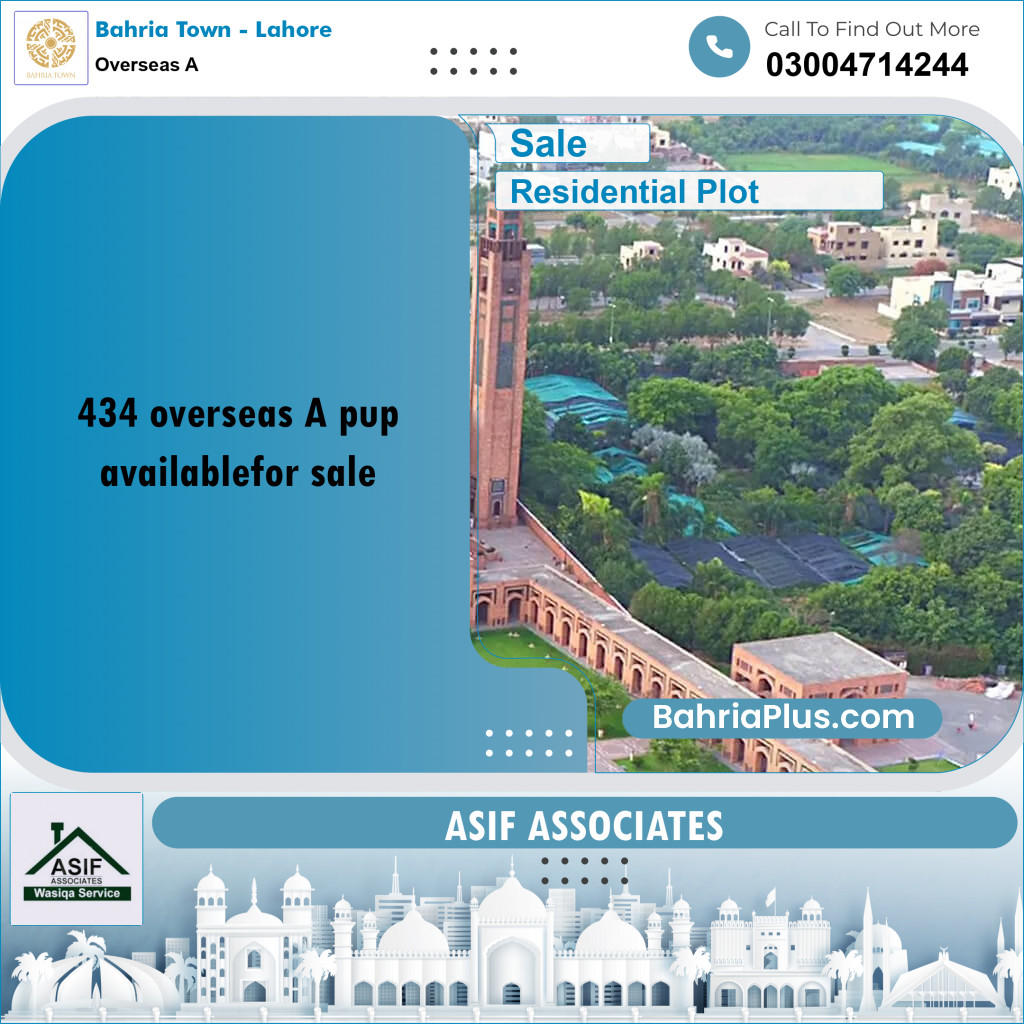 1 Marla Residential Plot for Sale in Overseas A -  Bahria Town, Lahore - (BP-357272)