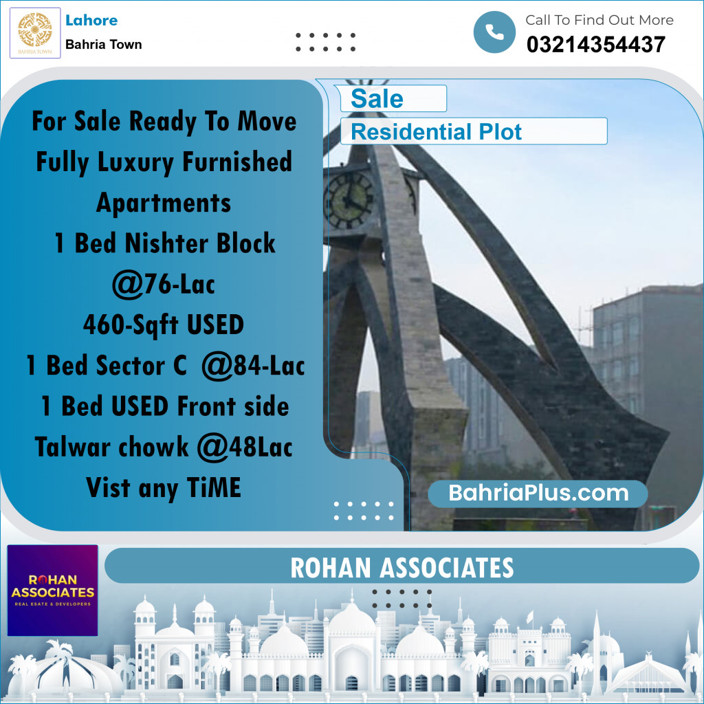 470 Sq. Ft. Residential Plot for Sale in Bahria Town, Lahore - (BP-357297)