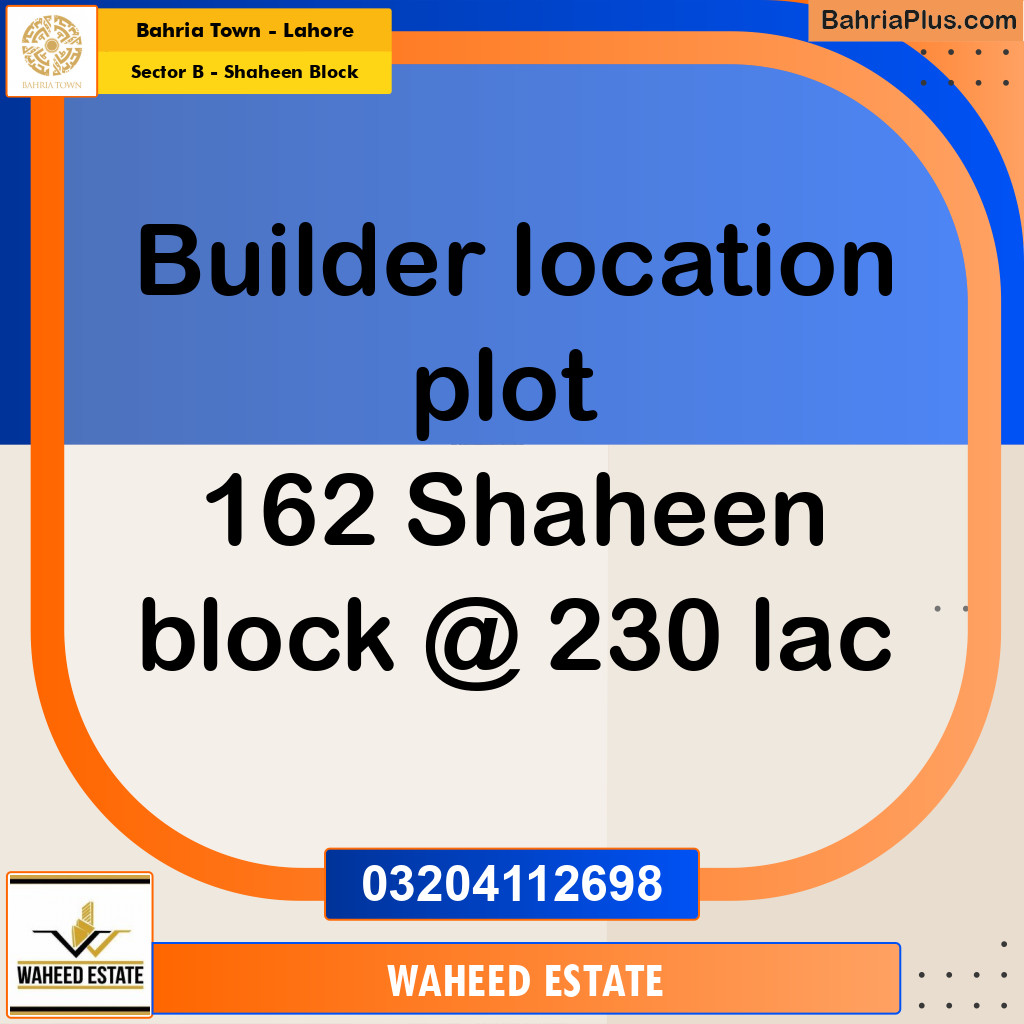 10 Marla Residential Plot for Sale in Sector B - Shaheen Block -  Bahria Town, Lahore - (BP-357445)