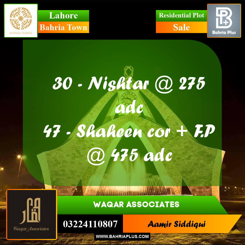 1 Kanal Residential Plot for Sale in Bahria Town, Lahore - (BP-357497)