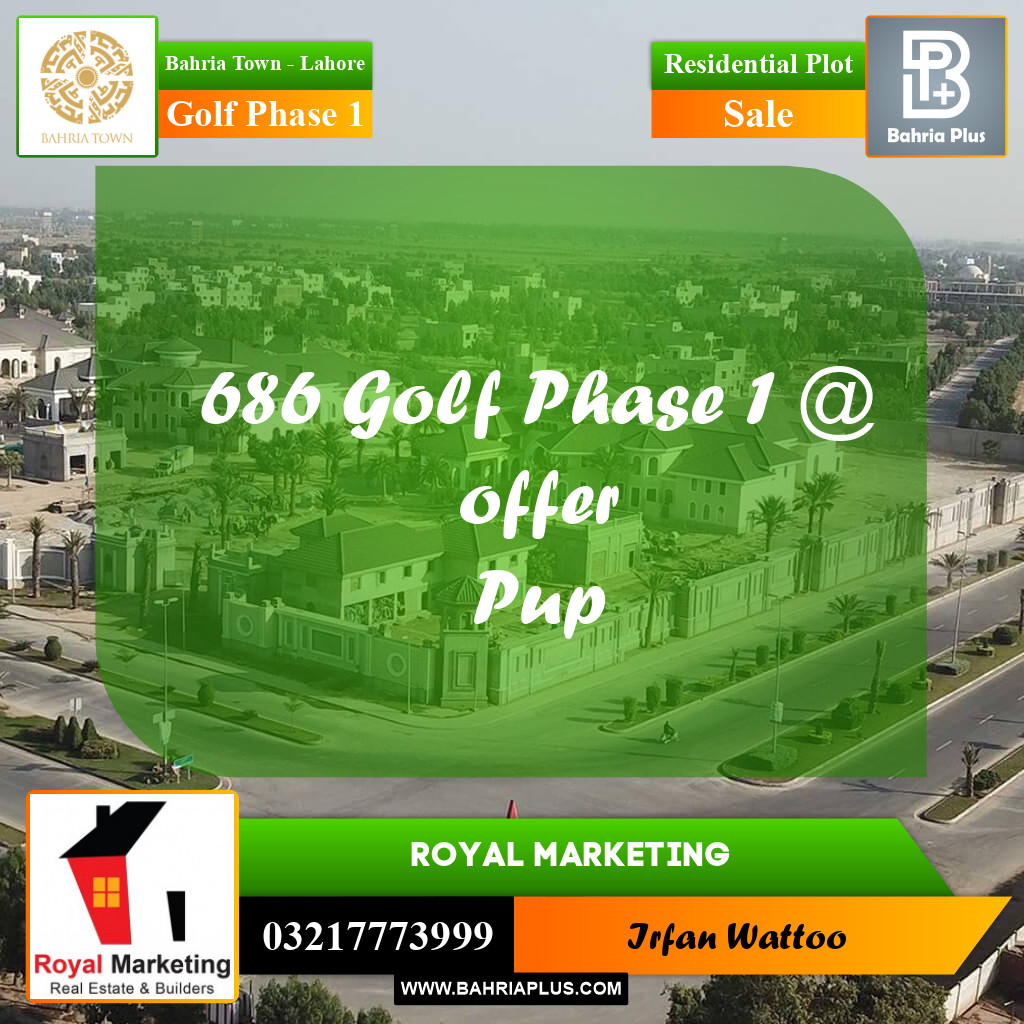 5 Marla Residential Plot for Sale in Golf Phase 1 -  Bahria Town, Lahore - (BP-357525)