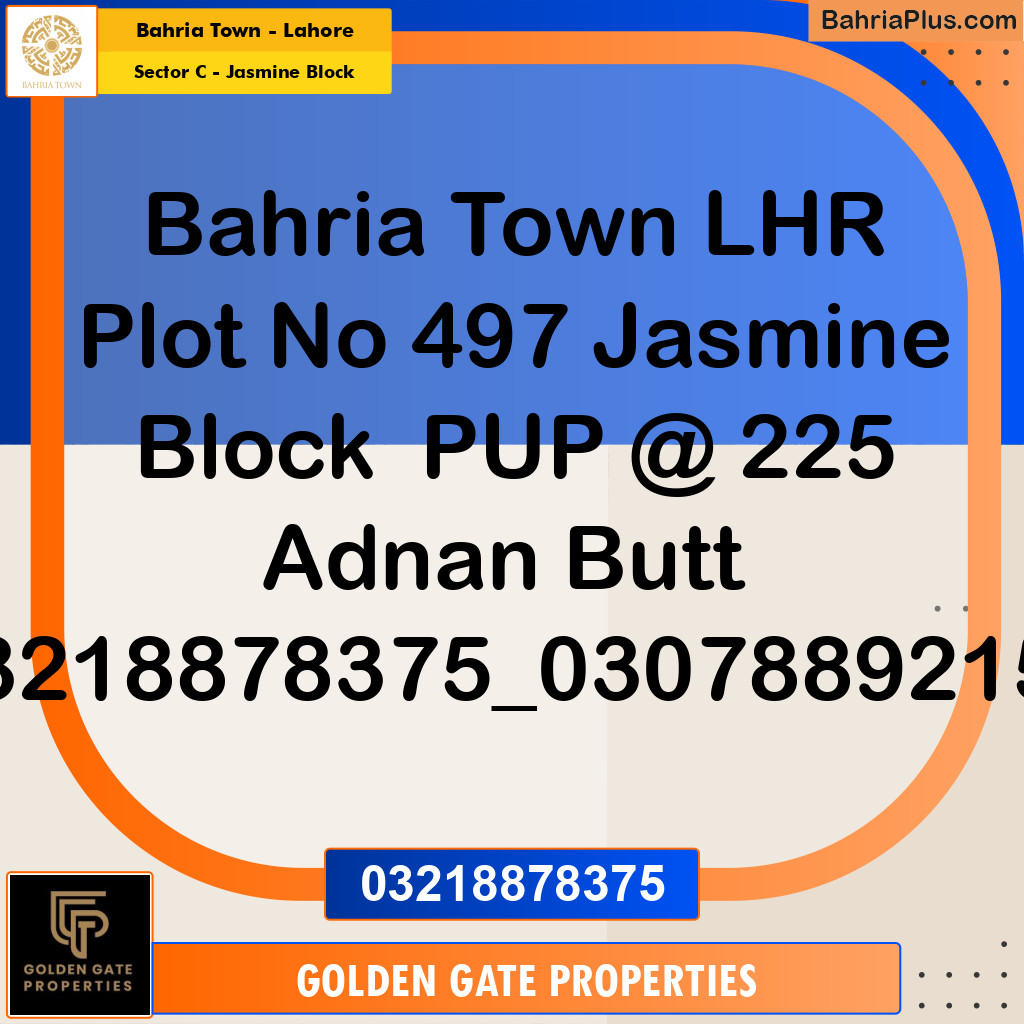 10 Marla Residential Plot for Sale in Sector C - Jasmine Block -  Bahria Town, Lahore - (BP-357567)