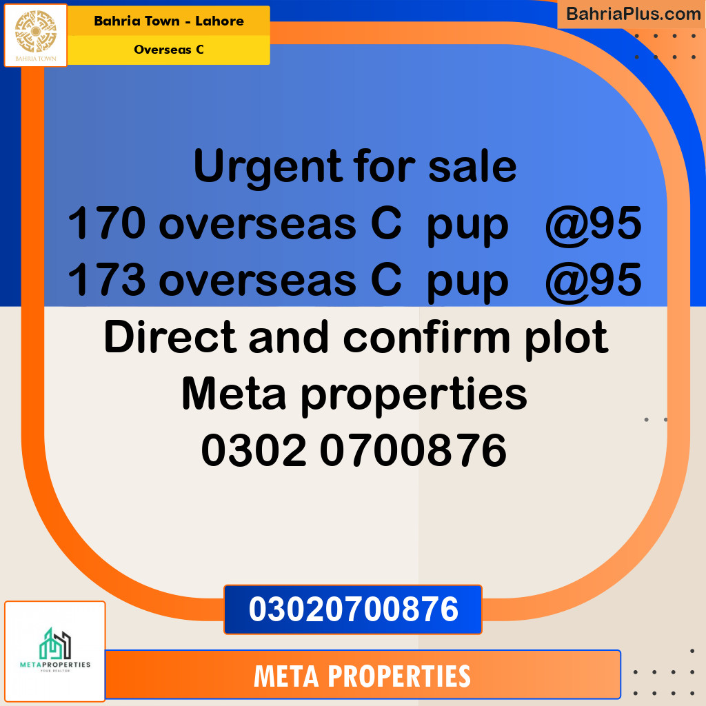 5 Marla Residential Plot for Sale in Overseas C -  Bahria Town, Lahore - (BP-357581)