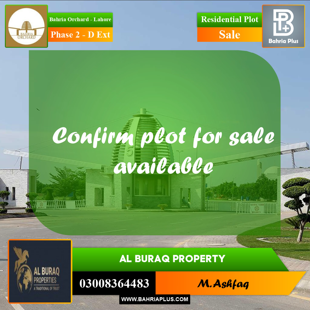 5 Marla Residential Plot for Sale in Phase 2 - D Ext -  Bahria Orchard, Lahore - (BP-357587)