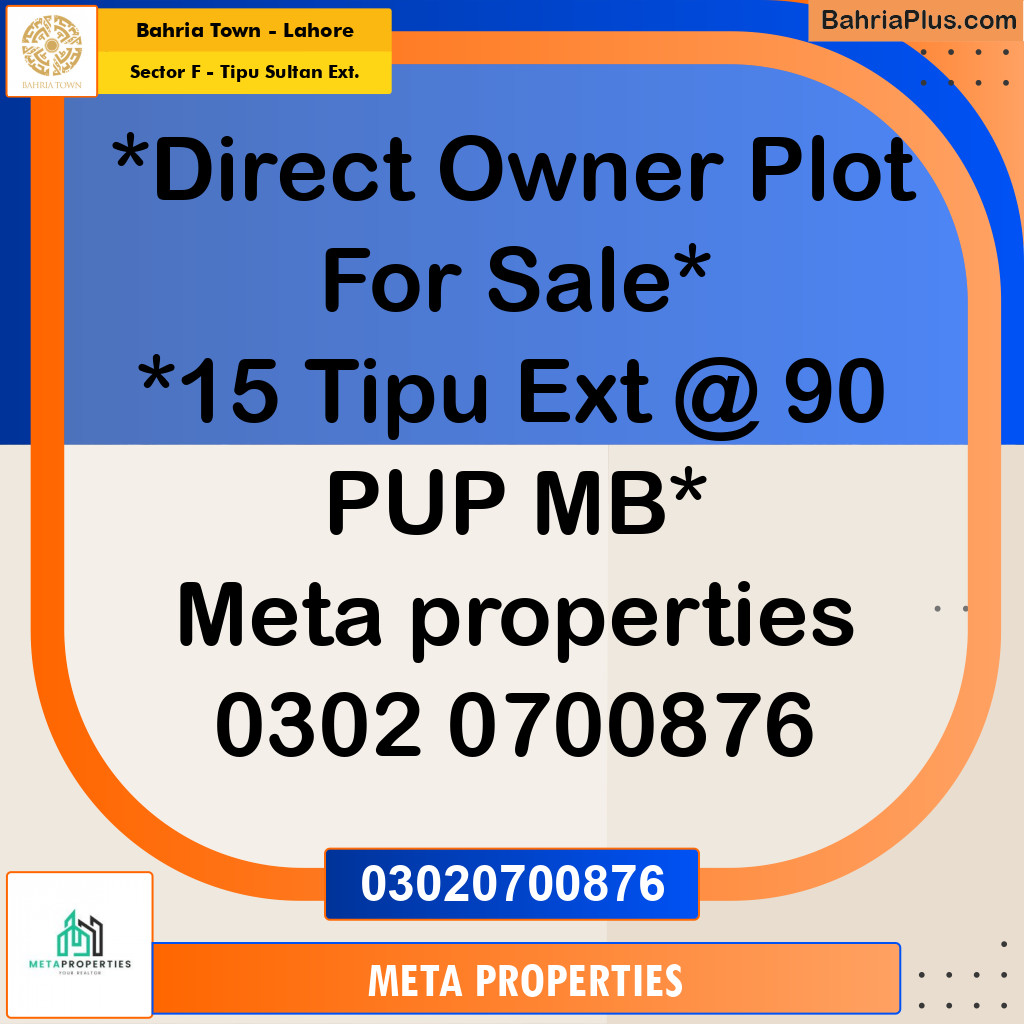 5 Marla Residential Plot for Sale in Sector F - Tipu Sultan Ext. -  Bahria Town, Lahore - (BP-357602)