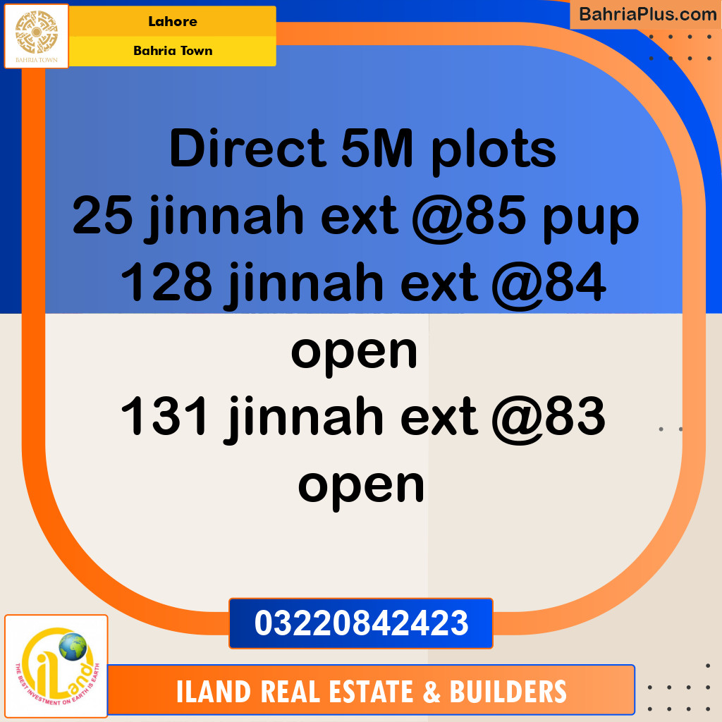 Residential Plot for Sale in Bahria Town, Lahore - (BP-357611)