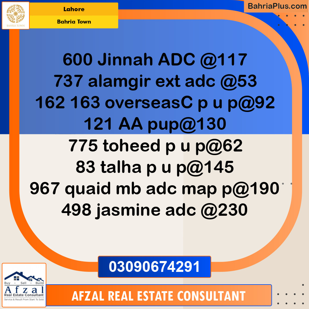 Residential Plot for Sale in Bahria Town, Lahore - (BP-357718)