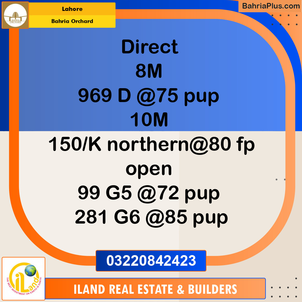 Residential Plot for Sale in Bahria Orchard, Lahore - (BP-357730)