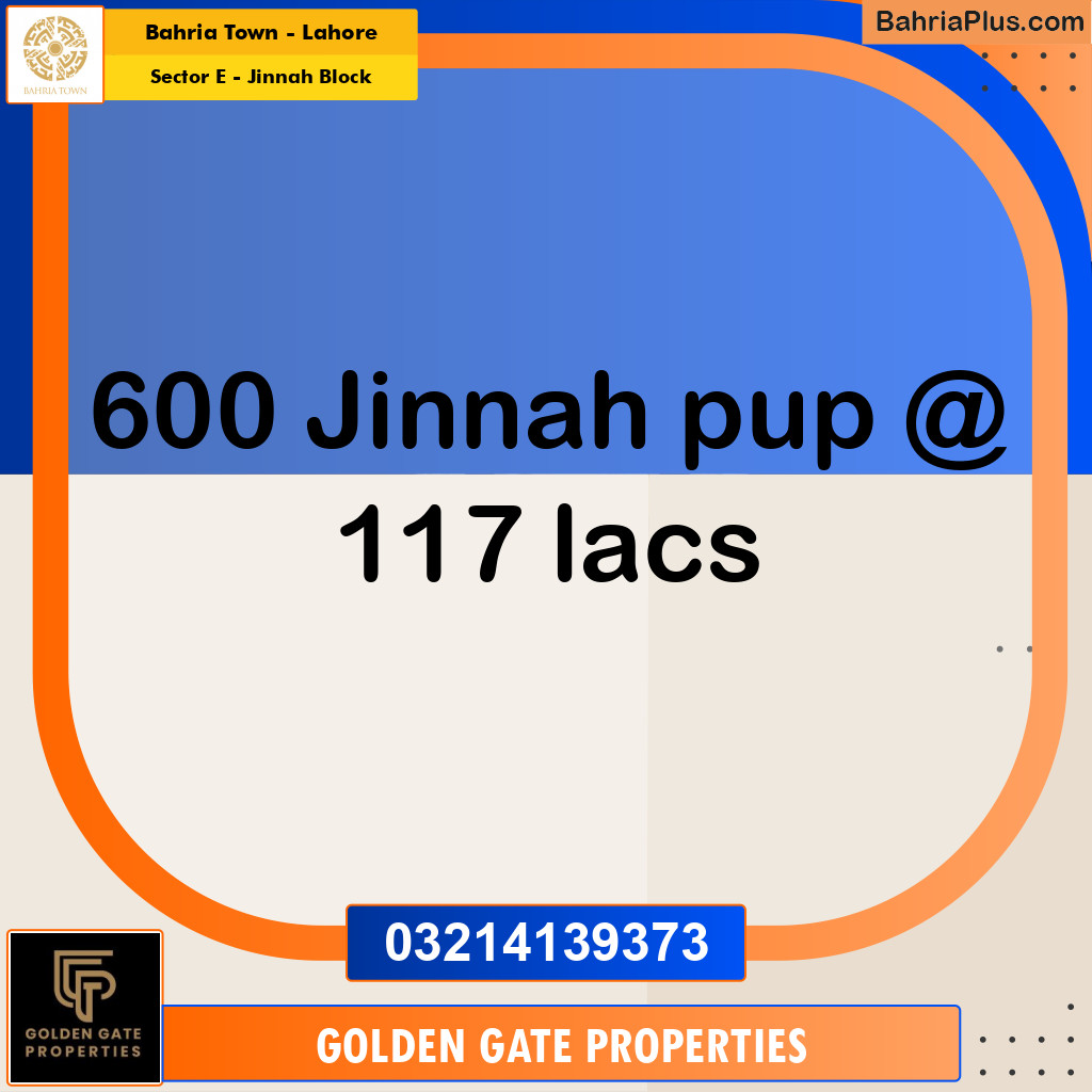 5 Marla Residential Plot for Sale in Sector E - Jinnah Block -  Bahria Town, Lahore - (BP-357776)