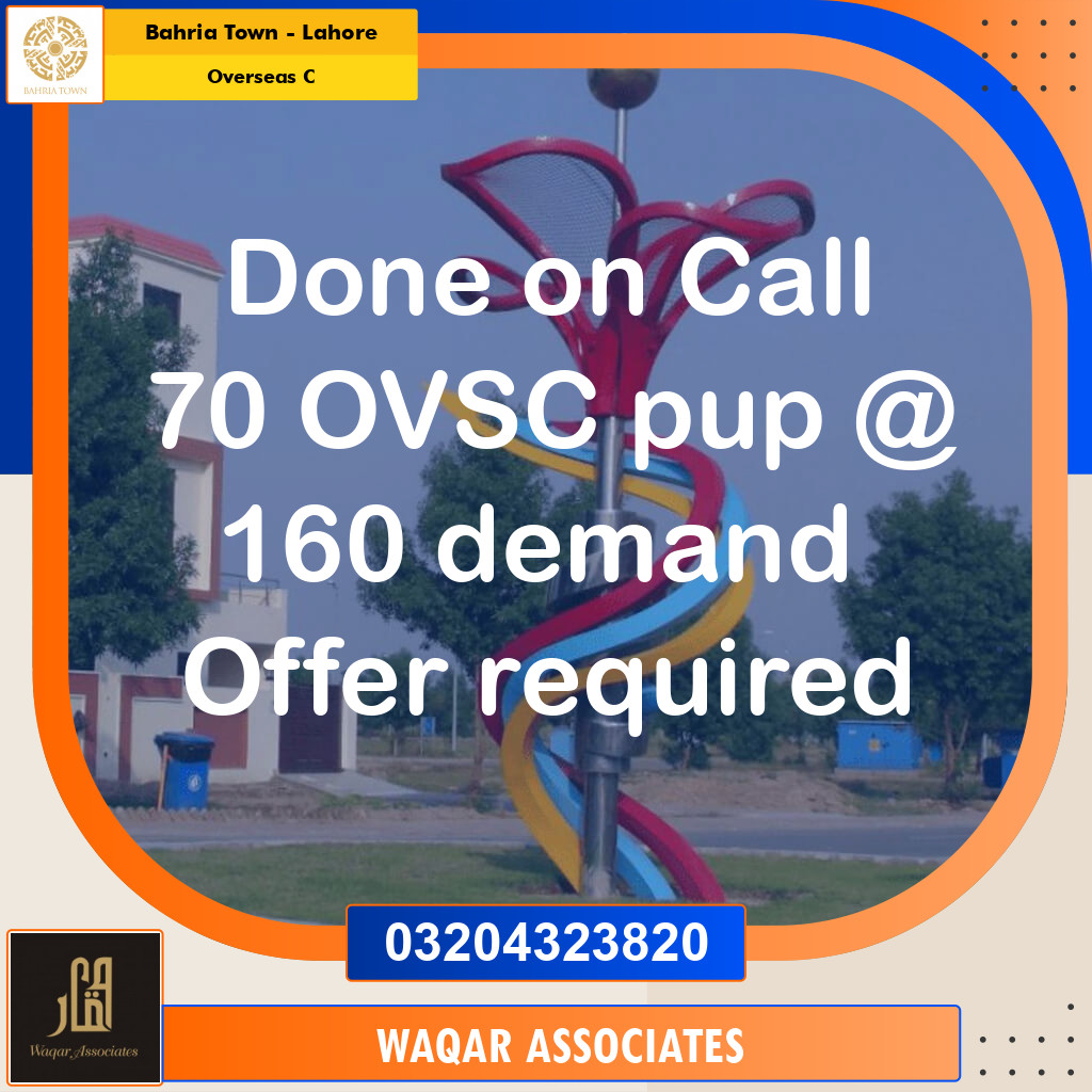 10 Marla Residential Plot for Sale in Overseas C -  Bahria Town, Lahore - (BP-357782)