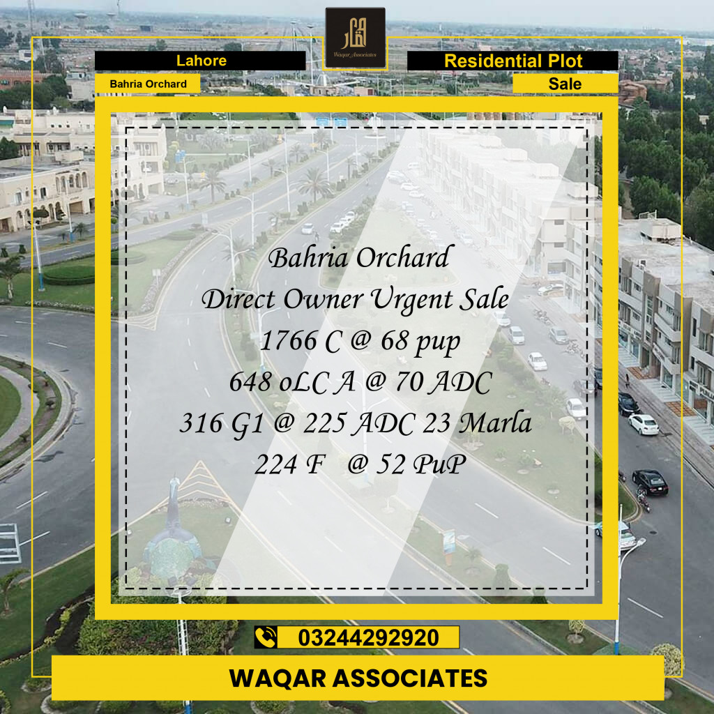 5 Marla Residential Plot for Sale in Bahria Orchard, Lahore - (BP-357813)