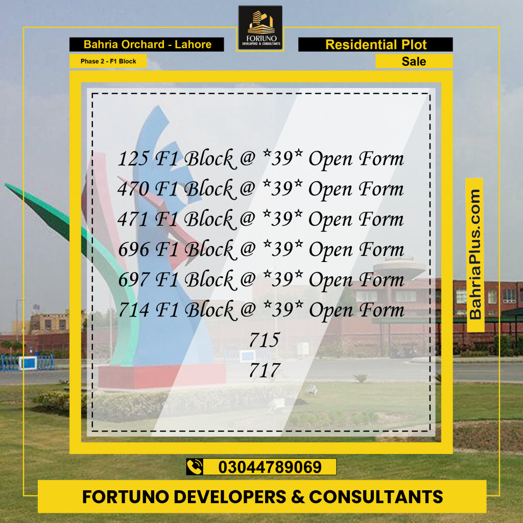 5 Marla Residential Plot for Sale in Phase 2 - F1 Block -  Bahria Orchard, Lahore - (BP-357942)