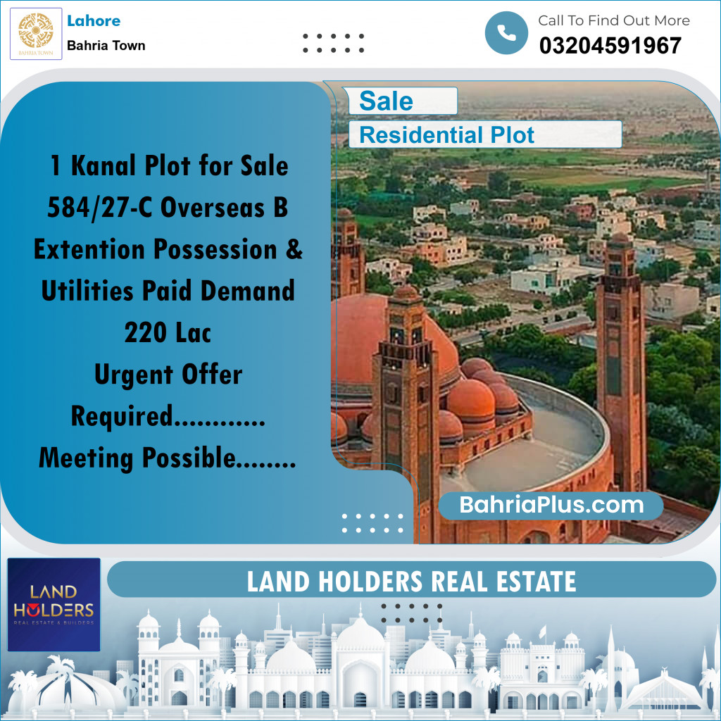 Residential Plot for Sale in Bahria Town, Lahore - (BP-357962)