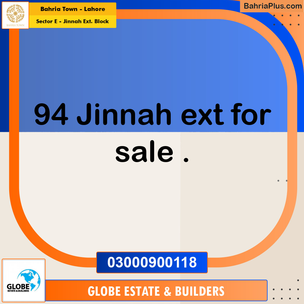 5 Marla Residential Plot for Sale in Sector E - Jinnah Ext. Block -  Bahria Town, Lahore - (BP-357981)